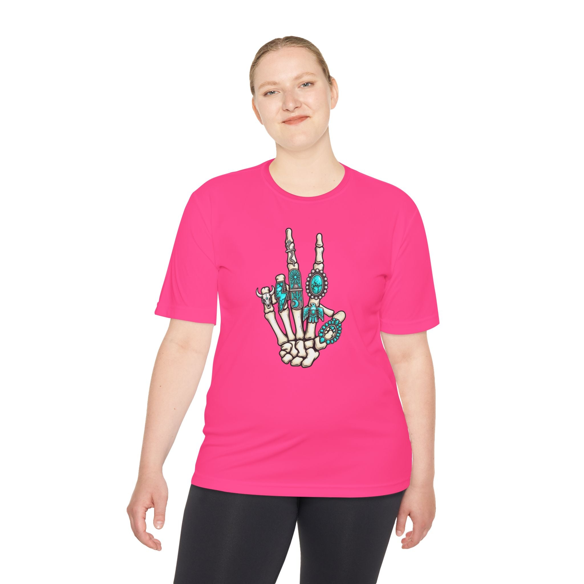 Turquoise Western Skeleton Hand Tee