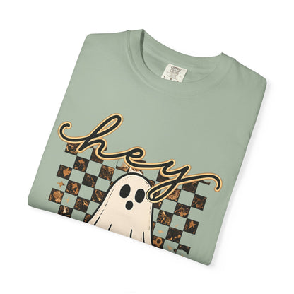 Hey Boo Checkered Tee