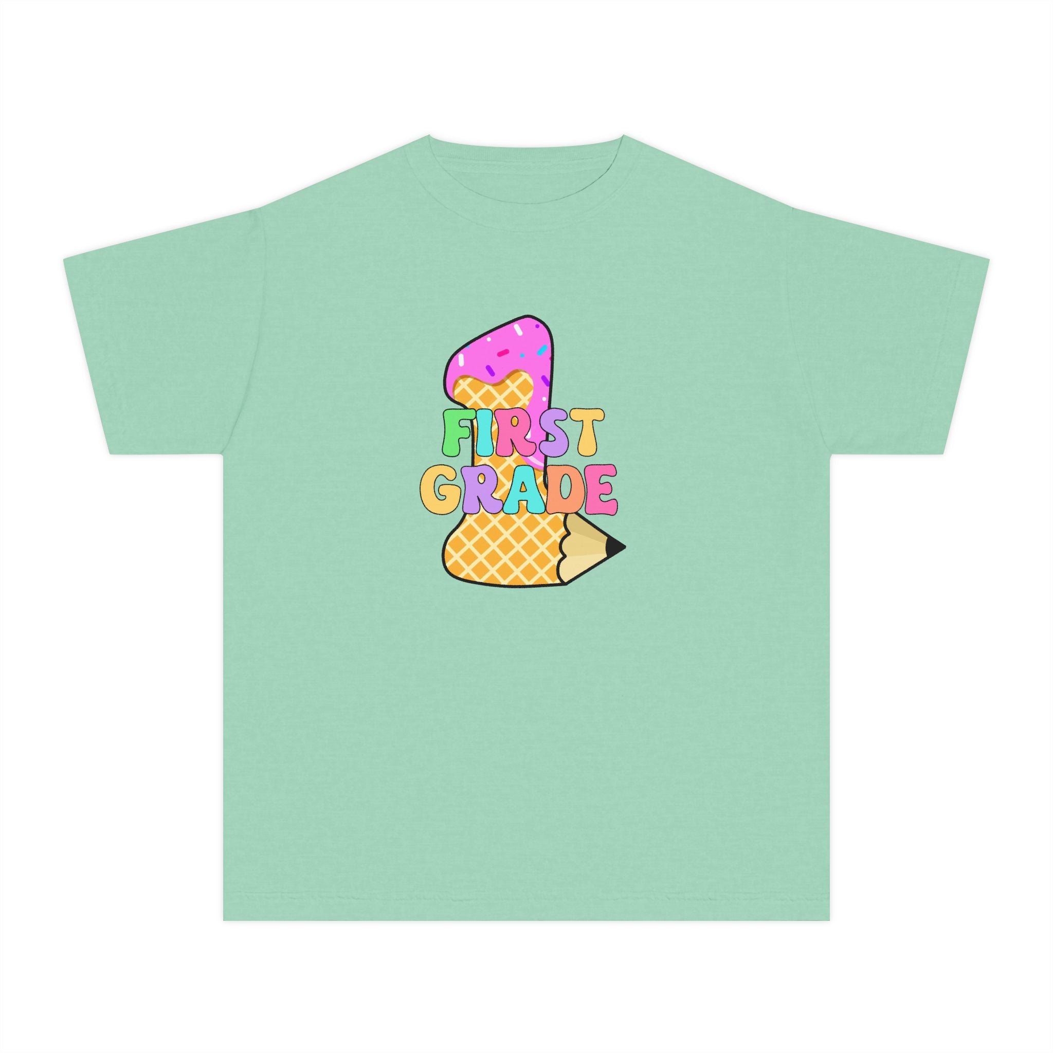 First Grade Ice Cream Pencil Youth Tee