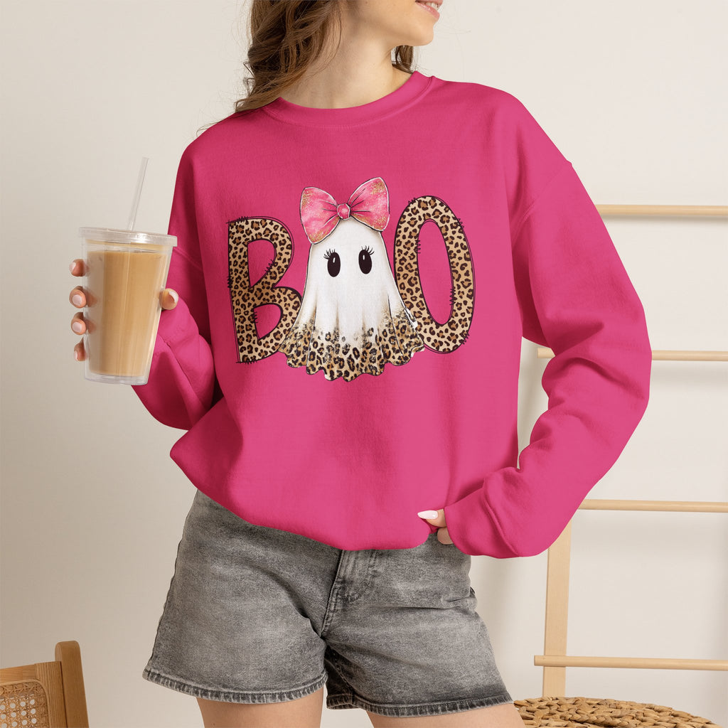 Leopard "Boo" Ghost Crewneck