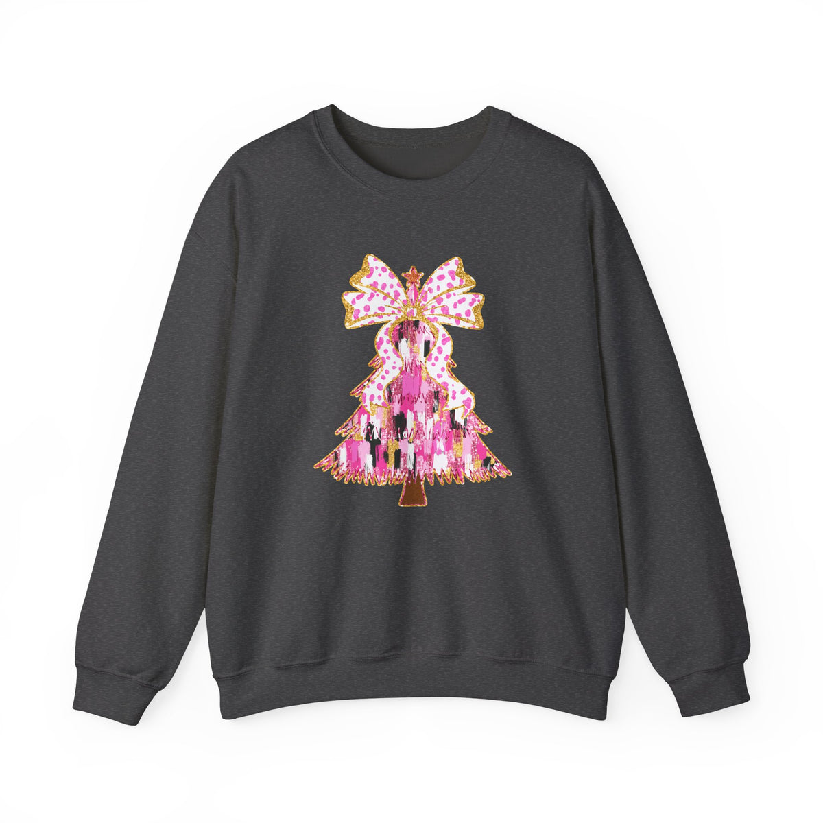 Pink Christmas Tree Crewneck Sweatshirt