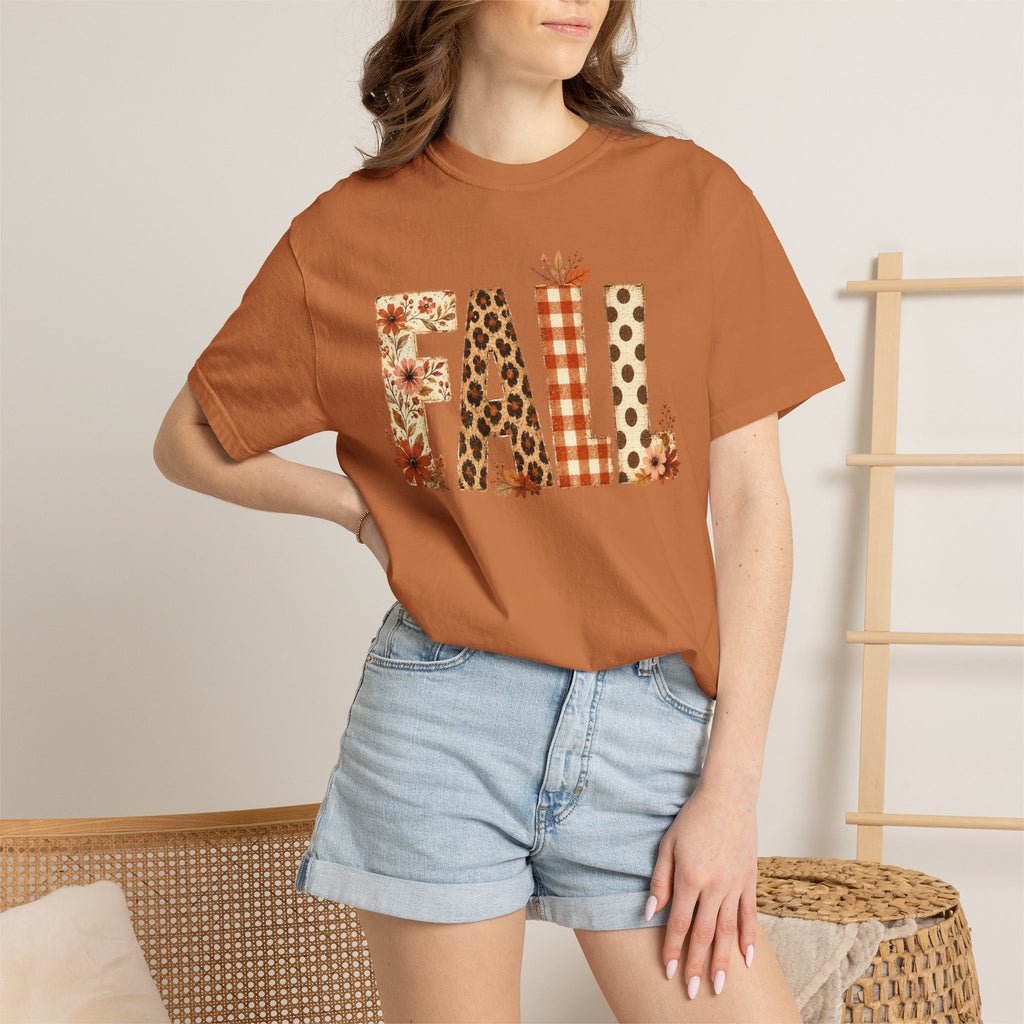 Fall Floral Leopard Graphic T-Shirt