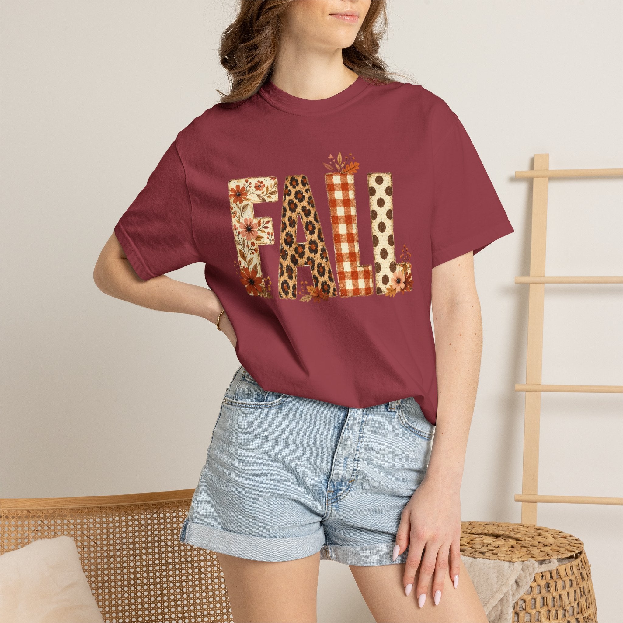Fall Floral Leopard Graphic T-Shirt