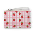 Strawberry Plaid Clutch Bag
