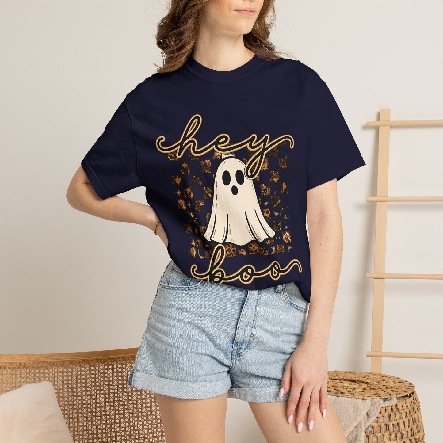 Hey Boo Checkered Tee