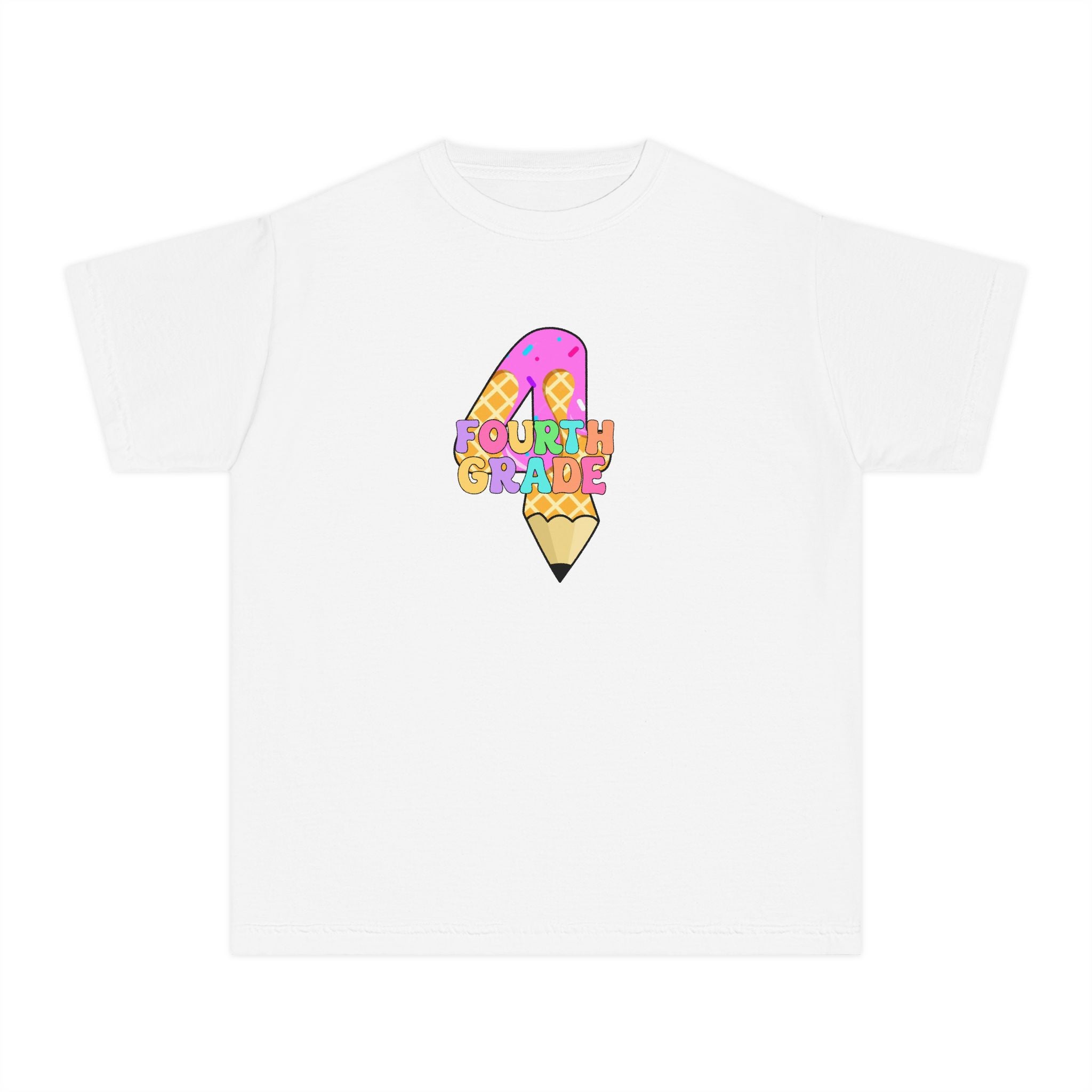 Fourth Grade Ice Cream Pencil Youth Tee