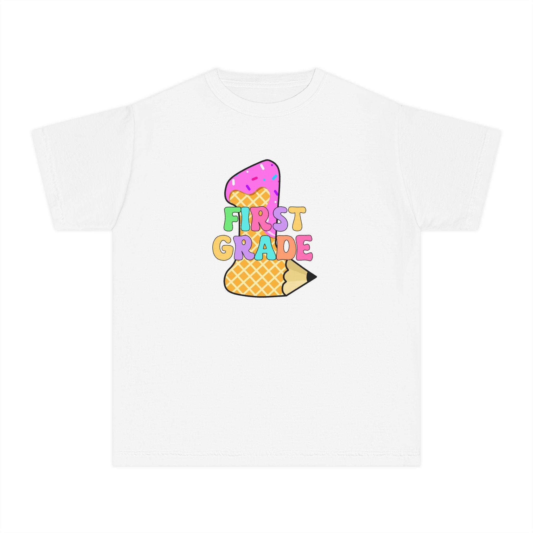 First Grade Ice Cream Pencil Youth Tee