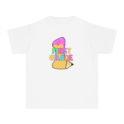 First Grade Ice Cream Pencil Youth Tee
