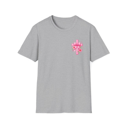 God Is In The Details Tee | Coquette Christian Shirt | Girly Faith Graphic Tee | Pink Bow Cross Shirt | Trendy Boutique Top