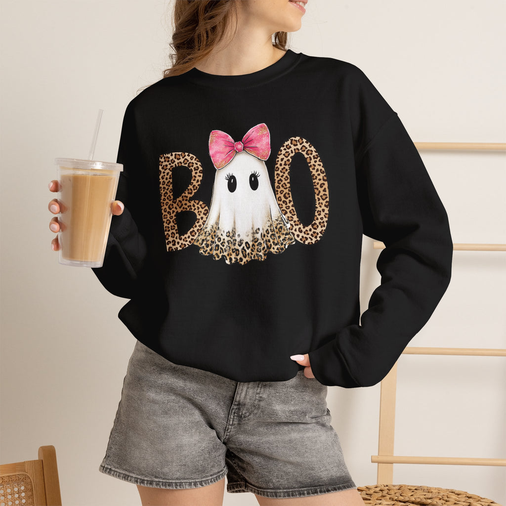 Leopard "Boo" Ghost Crewneck