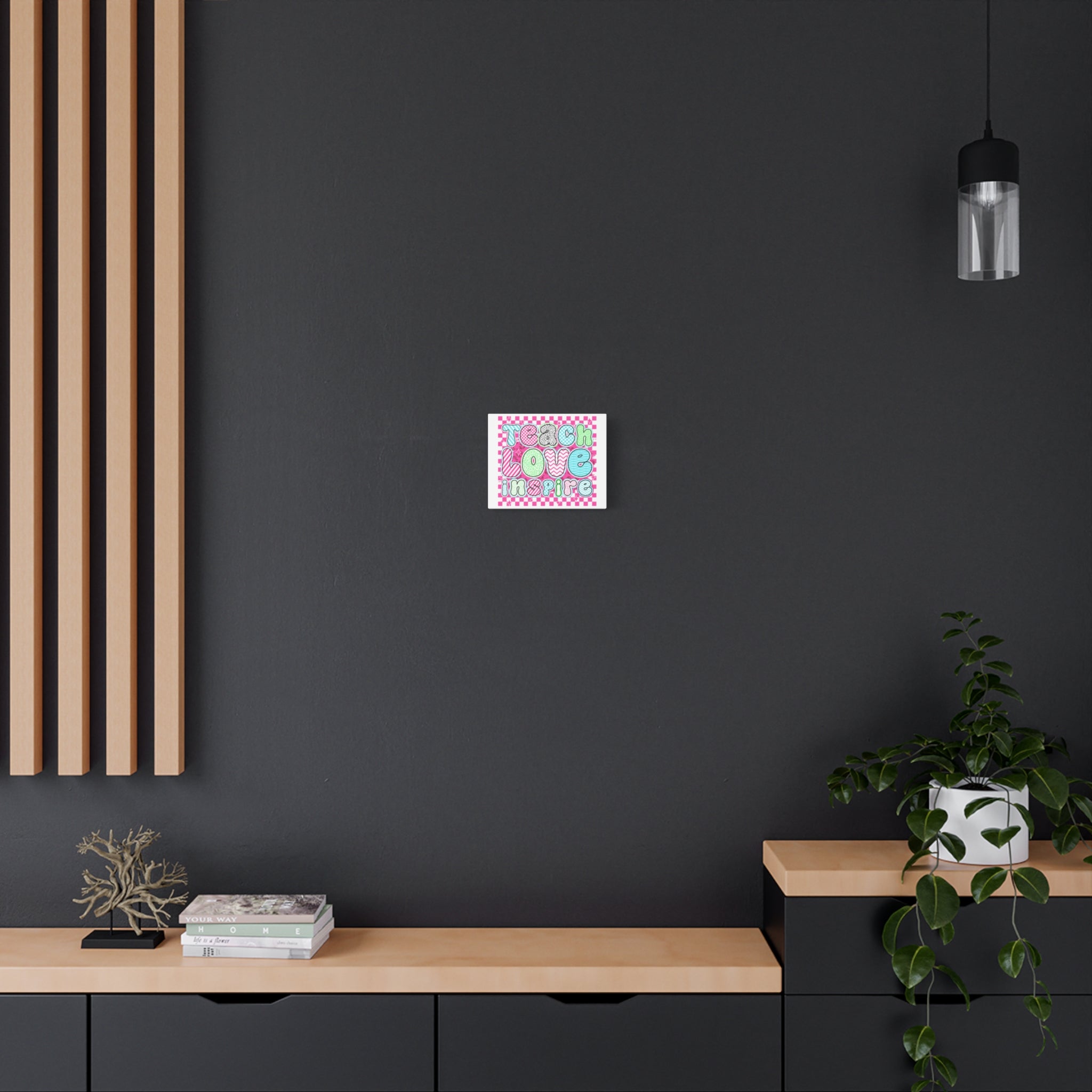 Teach Love Inspire Canvas Wall Art — Colorful Classroom Teacher Decor