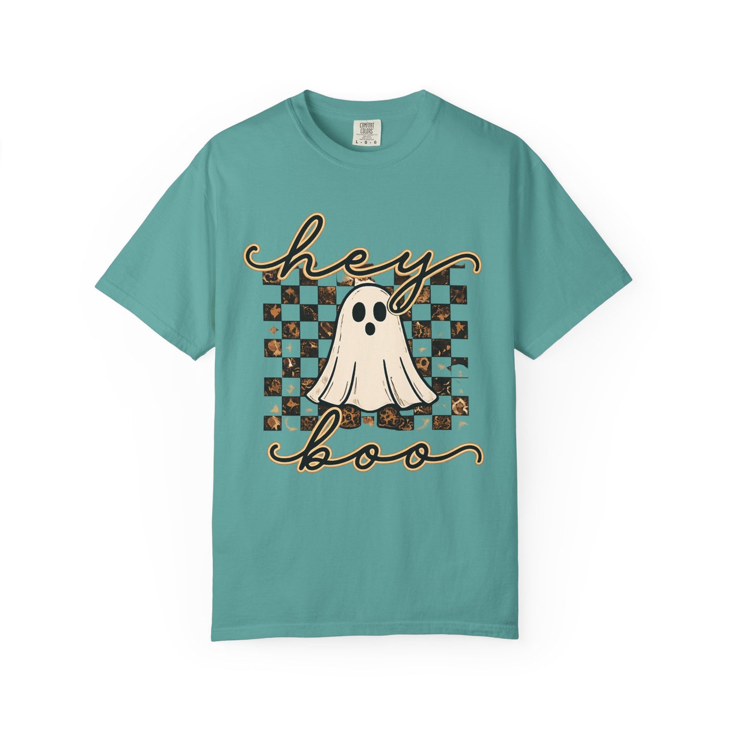 Hey Boo Checkered Tee