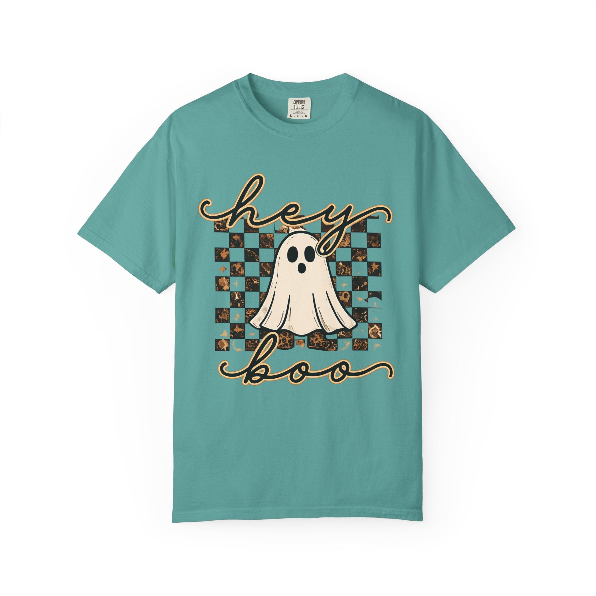 Hey Boo Checkered Tee