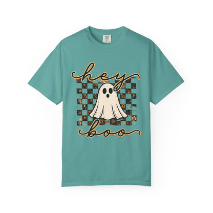 Hey Boo Checkered Tee