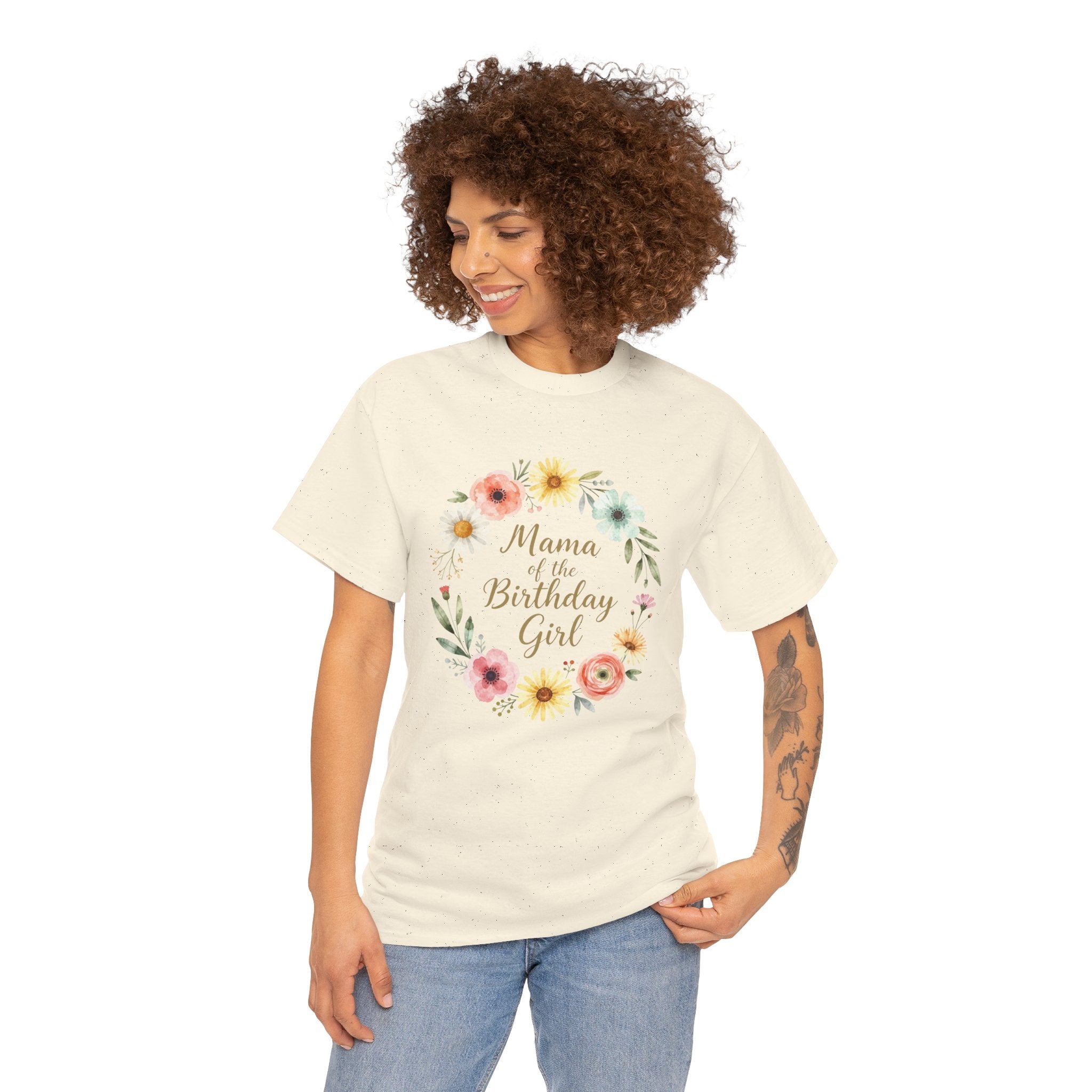 Mama of the Birthday Girl Tee | Floral Wreath, Mom Shirt, Birthday Party Shirt