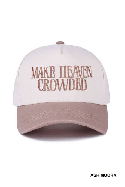 Make Heaven Crowded Two-tone Canvas Cotton Cap