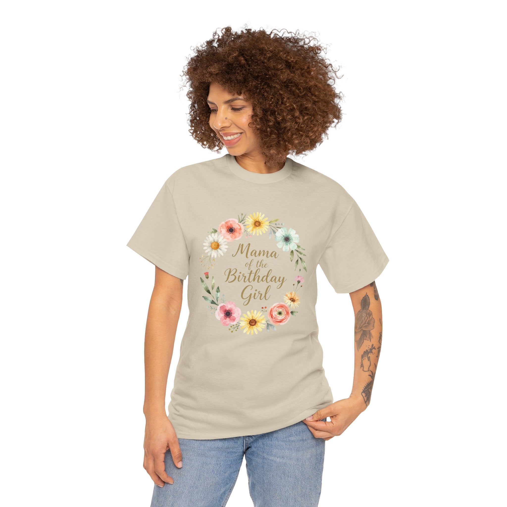 Mama of the Birthday Girl Tee | Floral Wreath, Mom Shirt, Birthday Party Shirt
