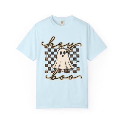 Hey Boo Checkered Tee