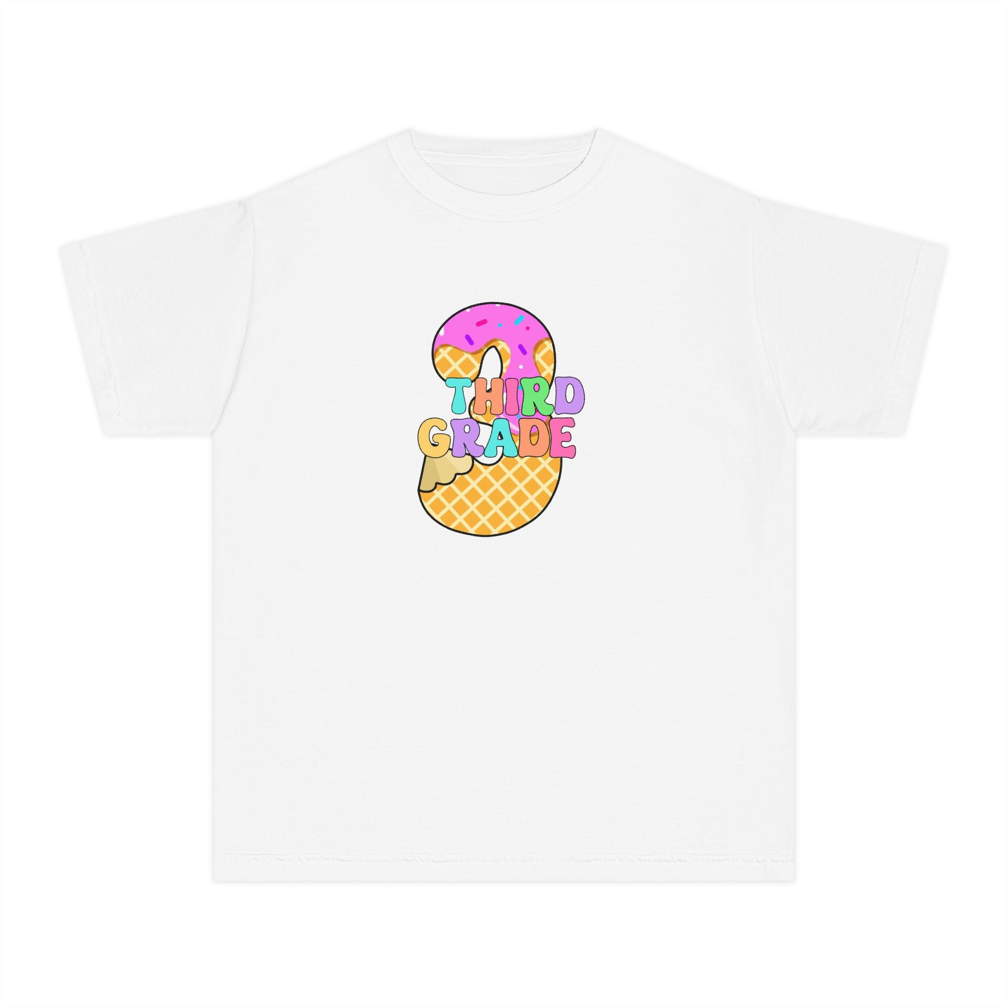 Third Grade Ice Cream Pencil Youth Tee
