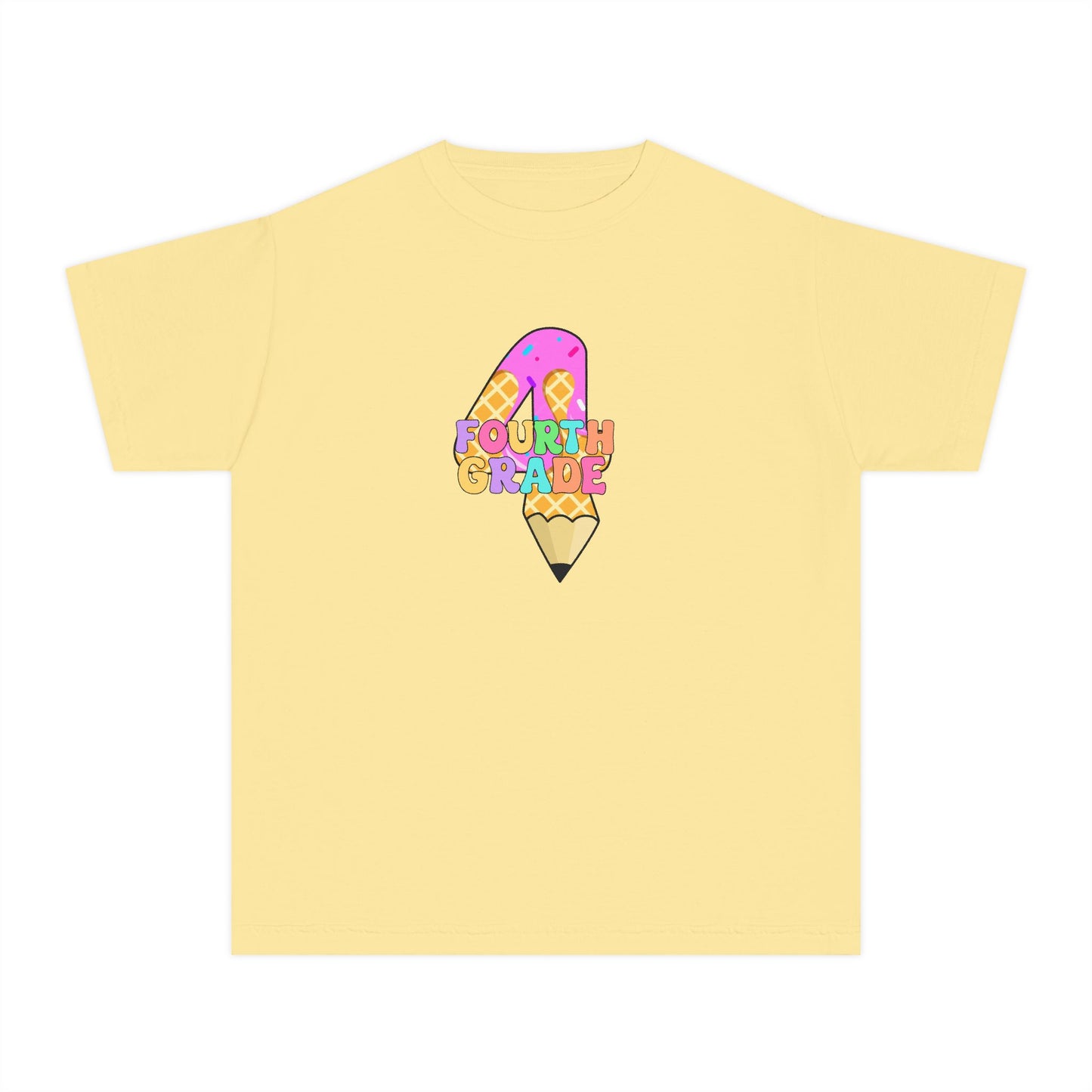 Fourth Grade Ice Cream Pencil Youth Tee