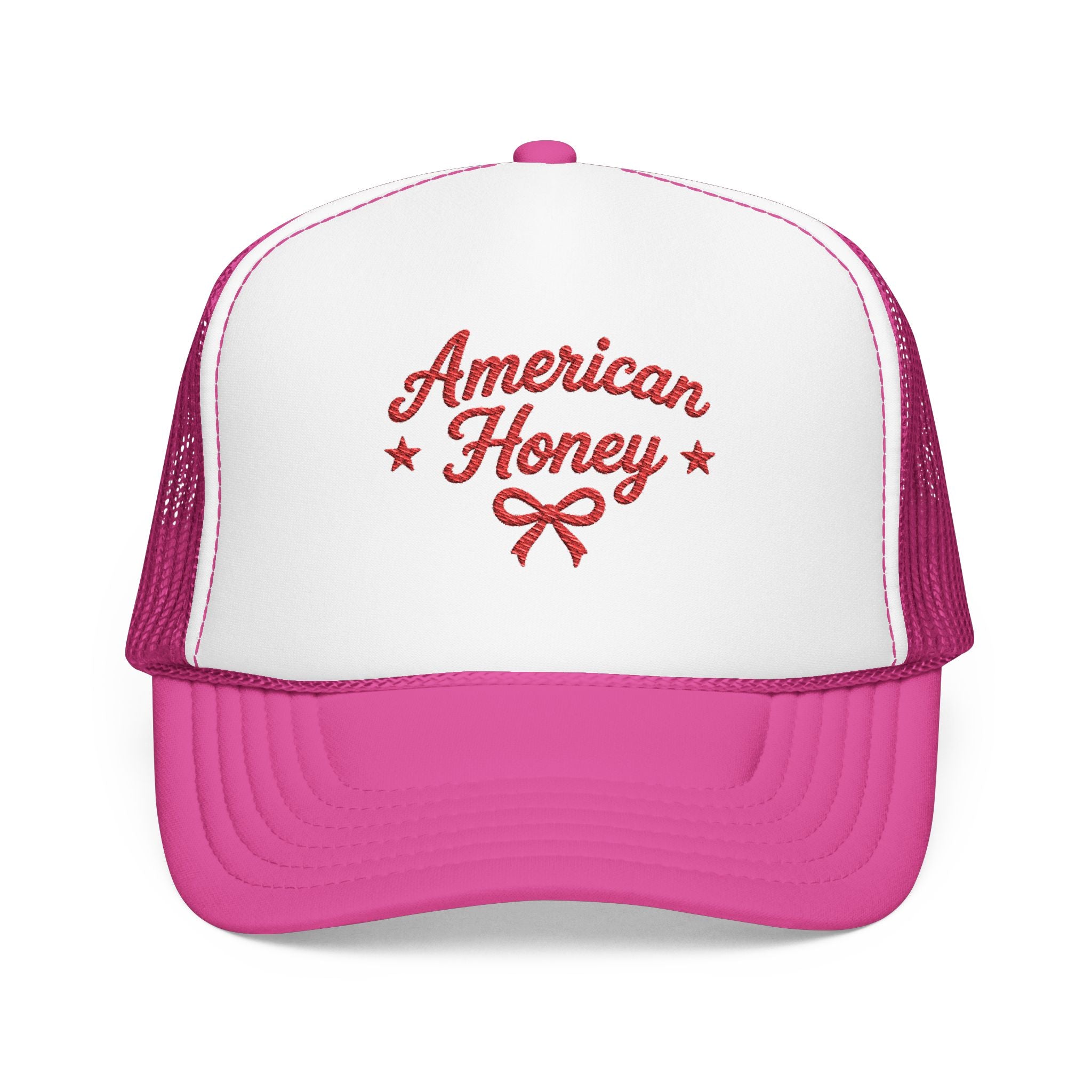 American Honey Embroidered Trucker Hat | Cute Patriotic Boutique Hat