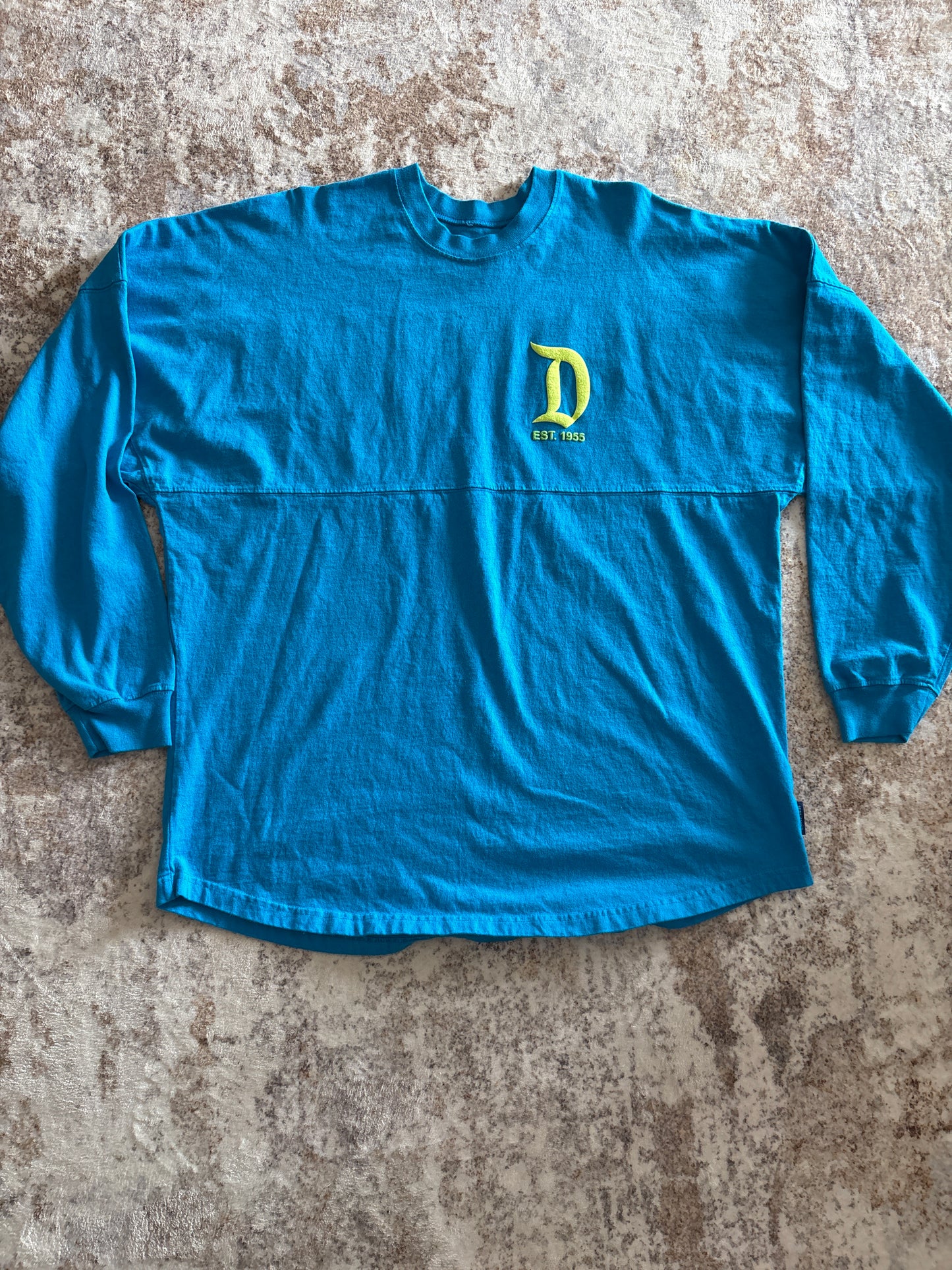 Disneyland Resort Spirit Jersey – Blue & Lime Green Puff Logo | Large