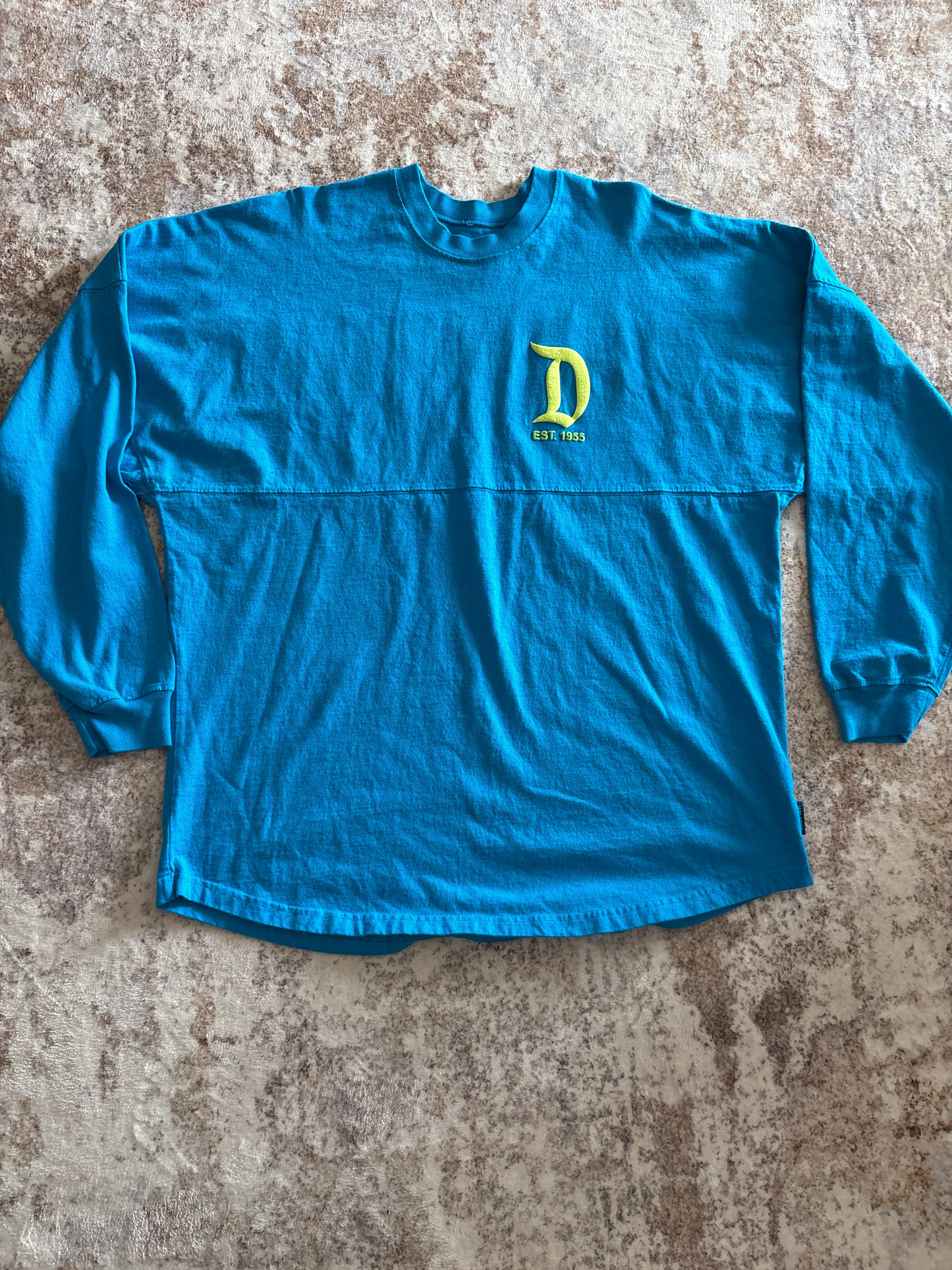 Disneyland Resort Spirit Jersey – Blue & Lime Green Puff Logo | Large