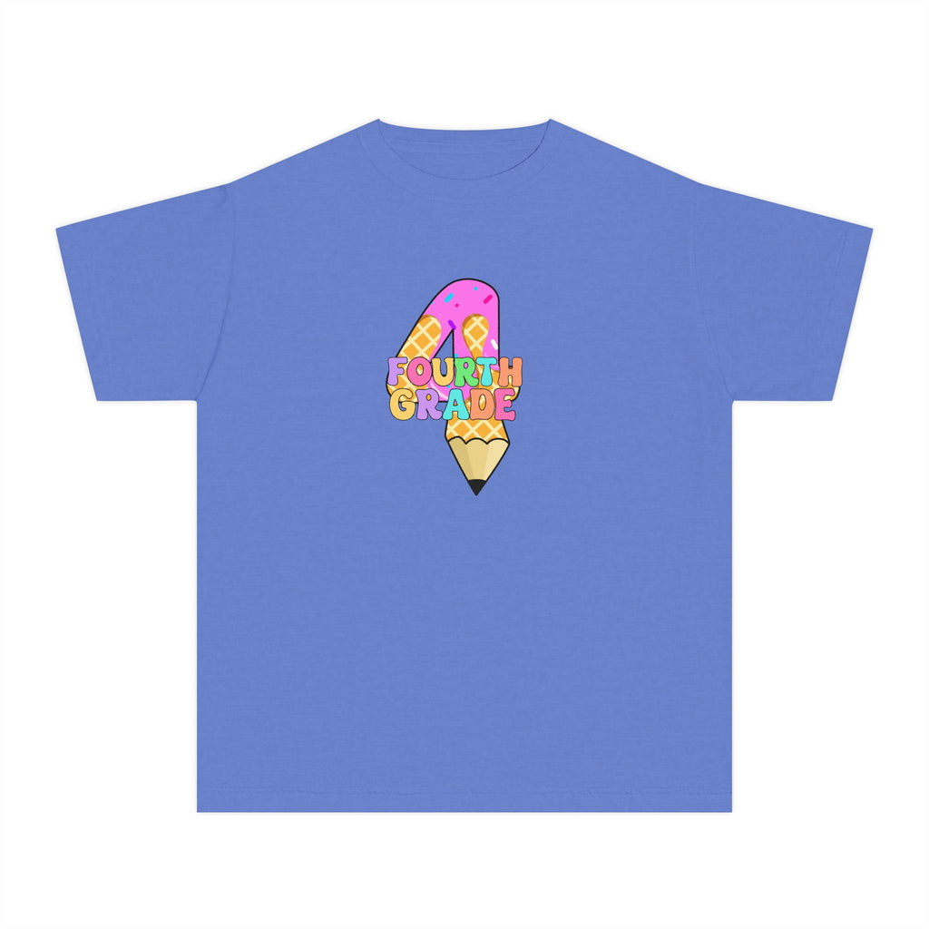 Fourth Grade Ice Cream Pencil Youth Tee