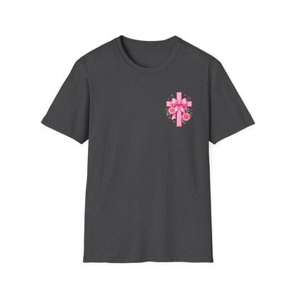 God Is In The Details Tee | Coquette Christian Shirt | Girly Faith Graphic Tee | Pink Bow Cross Shirt | Trendy Boutique Top