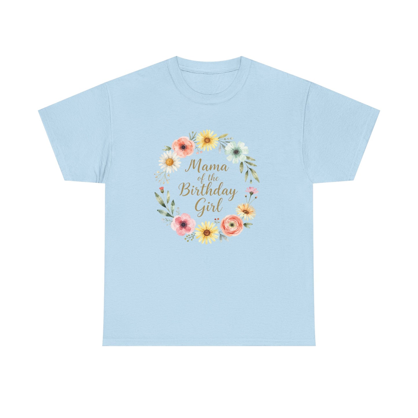 Mama of the Birthday Girl Tee | Floral Wreath, Mom Shirt, Birthday Party Shirt