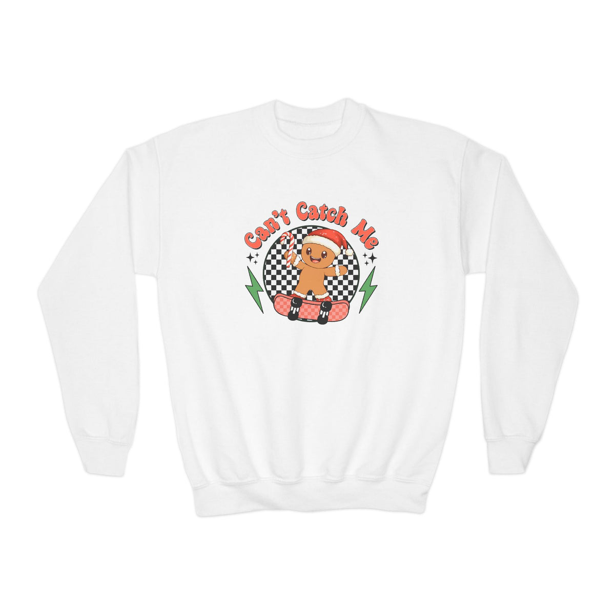 Candy Catcher Gingerbread Youth Crewneck Sweatshirt