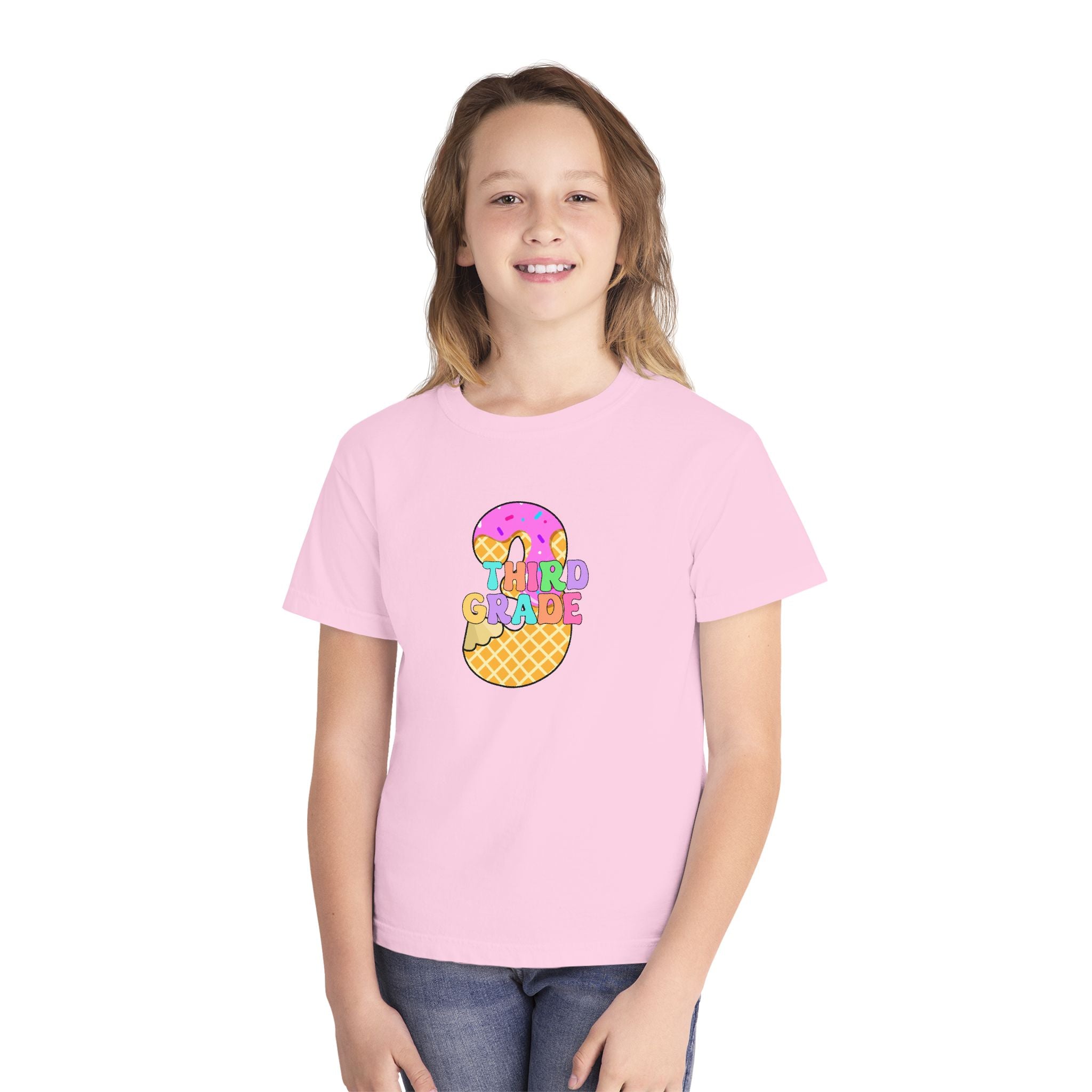 Third Grade Ice Cream Pencil Youth Tee
