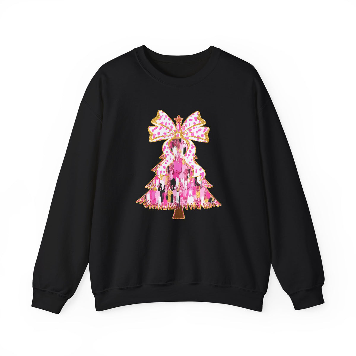 Pink Christmas Tree Crewneck Sweatshirt