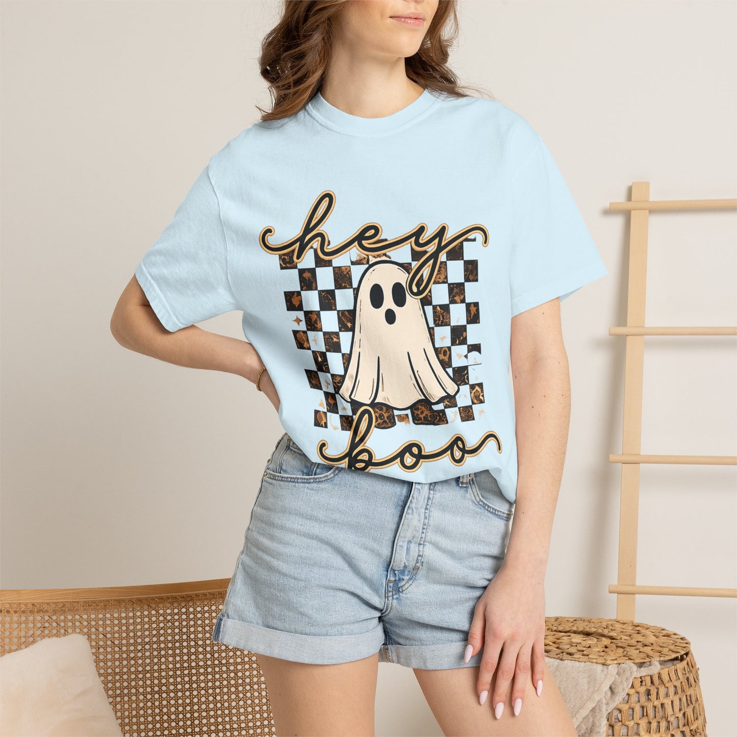 Hey Boo Checkered Tee