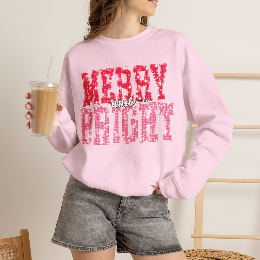 Merry and Bright Christmas Crewneck Sweatshirt