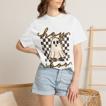 Hey Boo Checkered Tee
