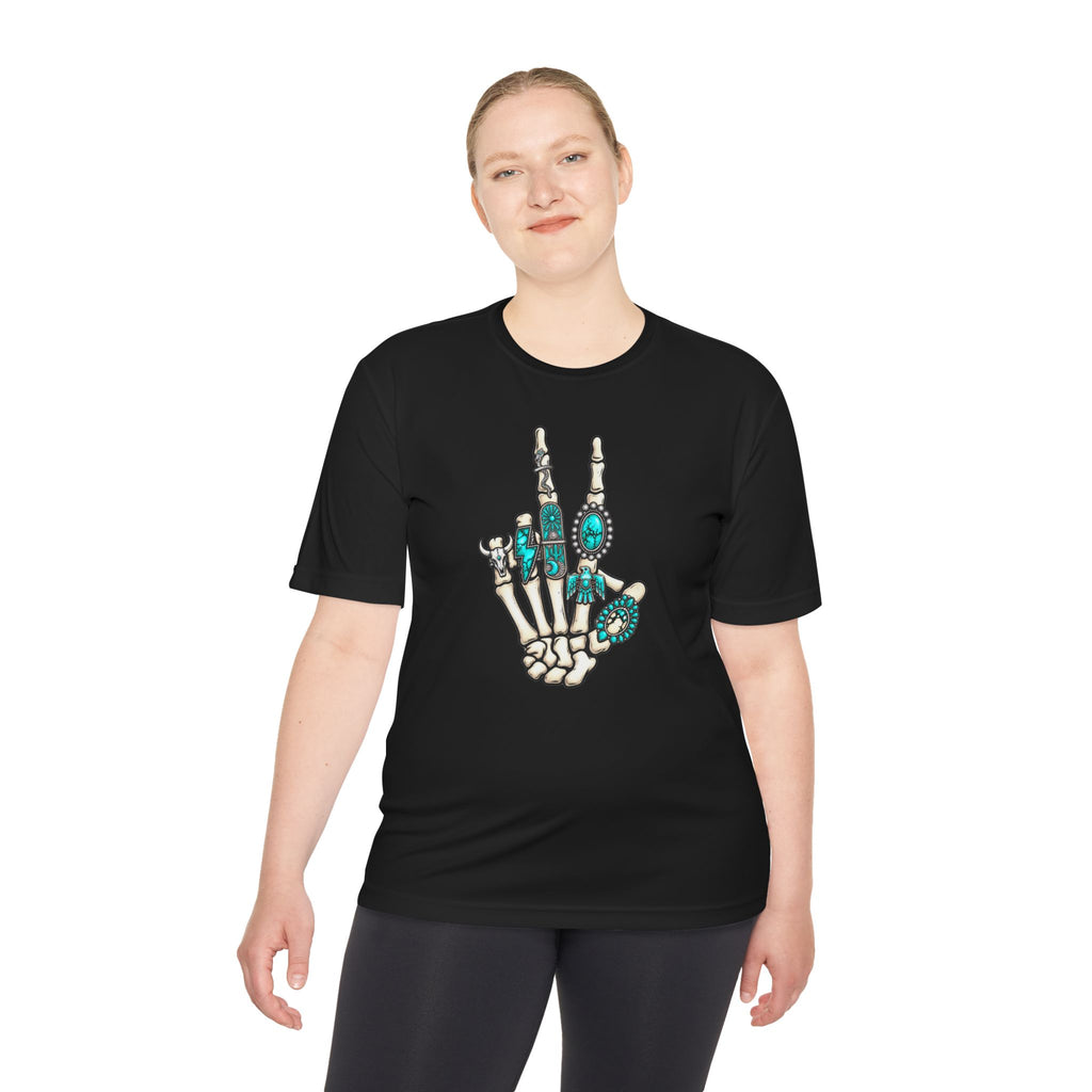 Turquoise Western Skeleton Hand Tee