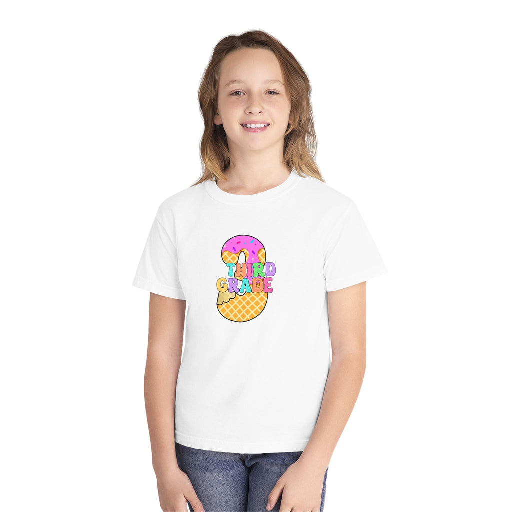 Third Grade Ice Cream Pencil Youth Tee