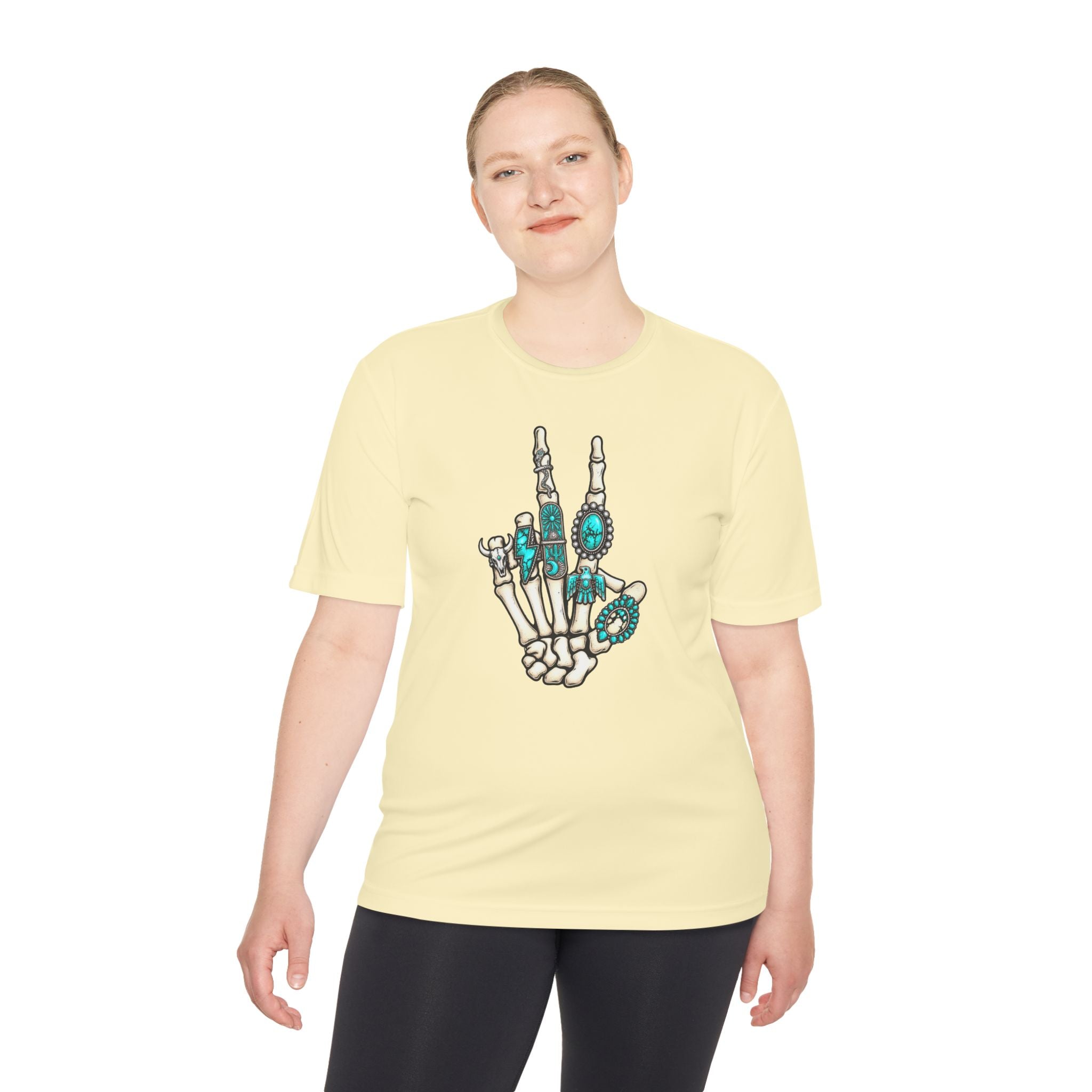Turquoise Western Skeleton Hand Tee