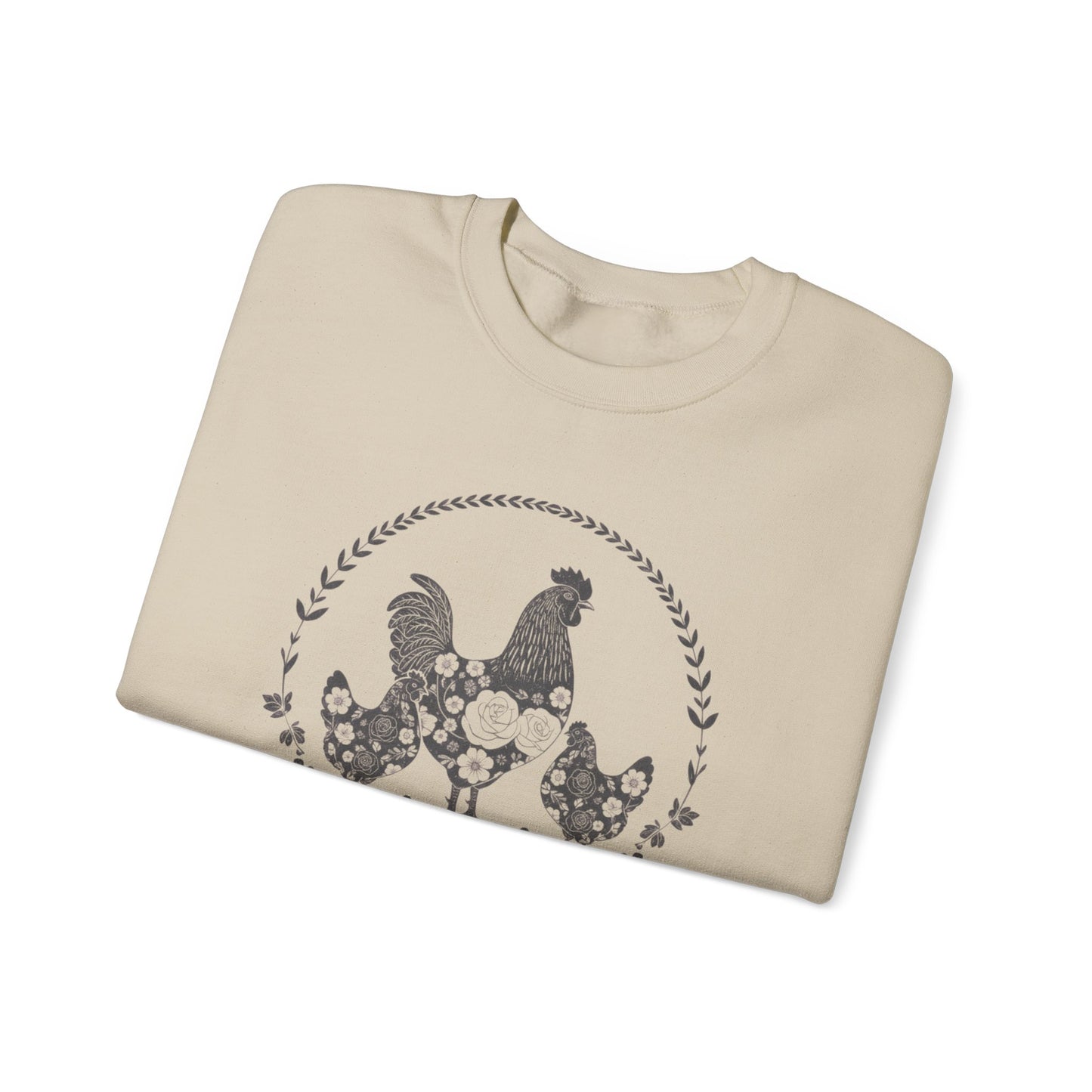 Chicken Mama illustration sweatshirt | hen flock floral design
