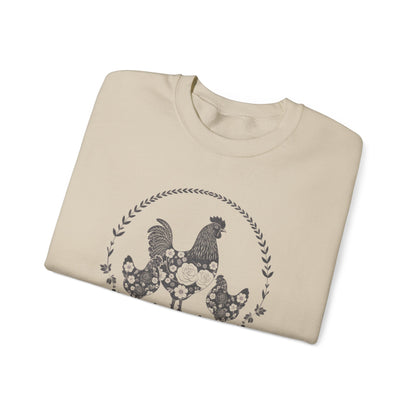 Chicken Mama illustration sweatshirt | hen flock floral design