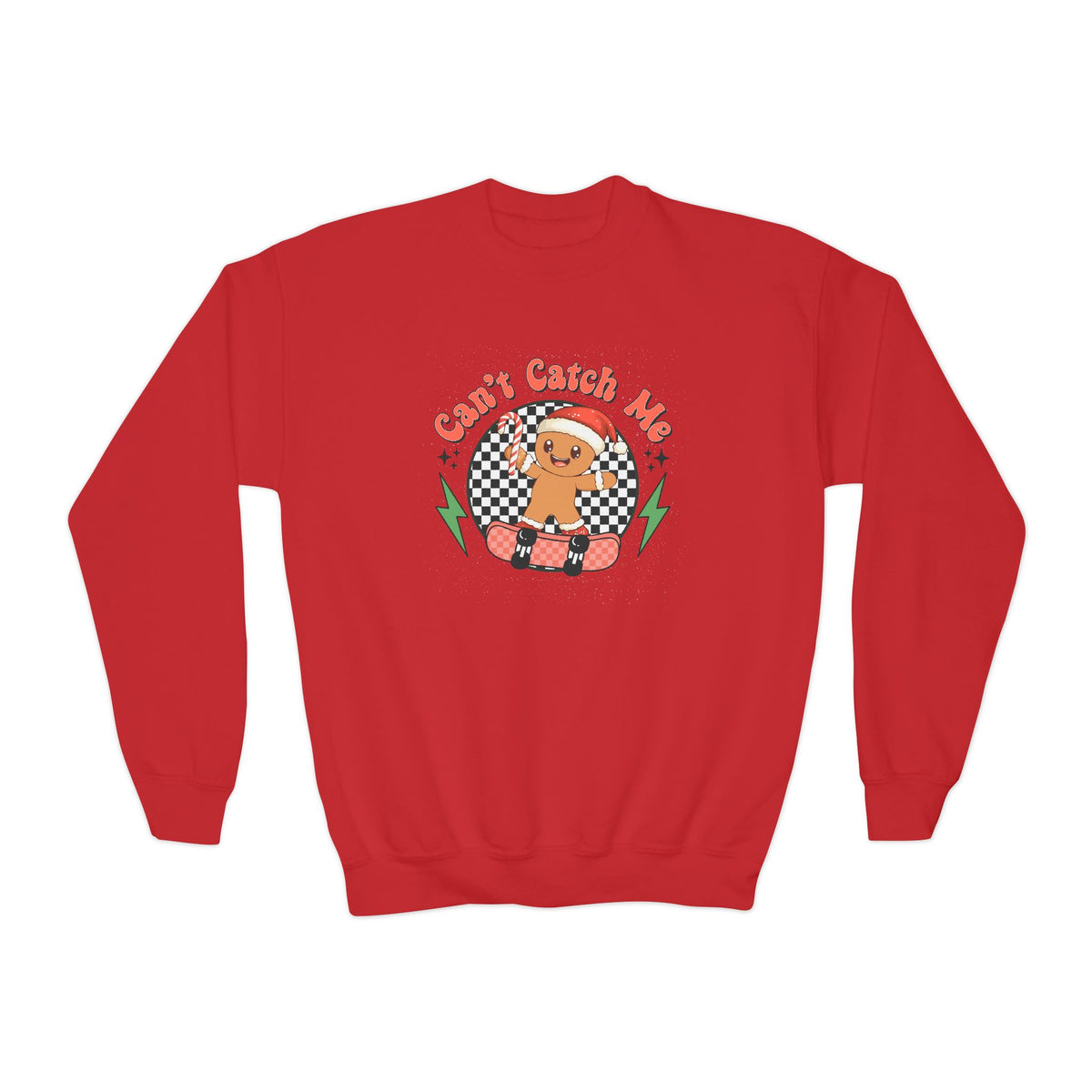 Candy Catcher Gingerbread Youth Crewneck Sweatshirt