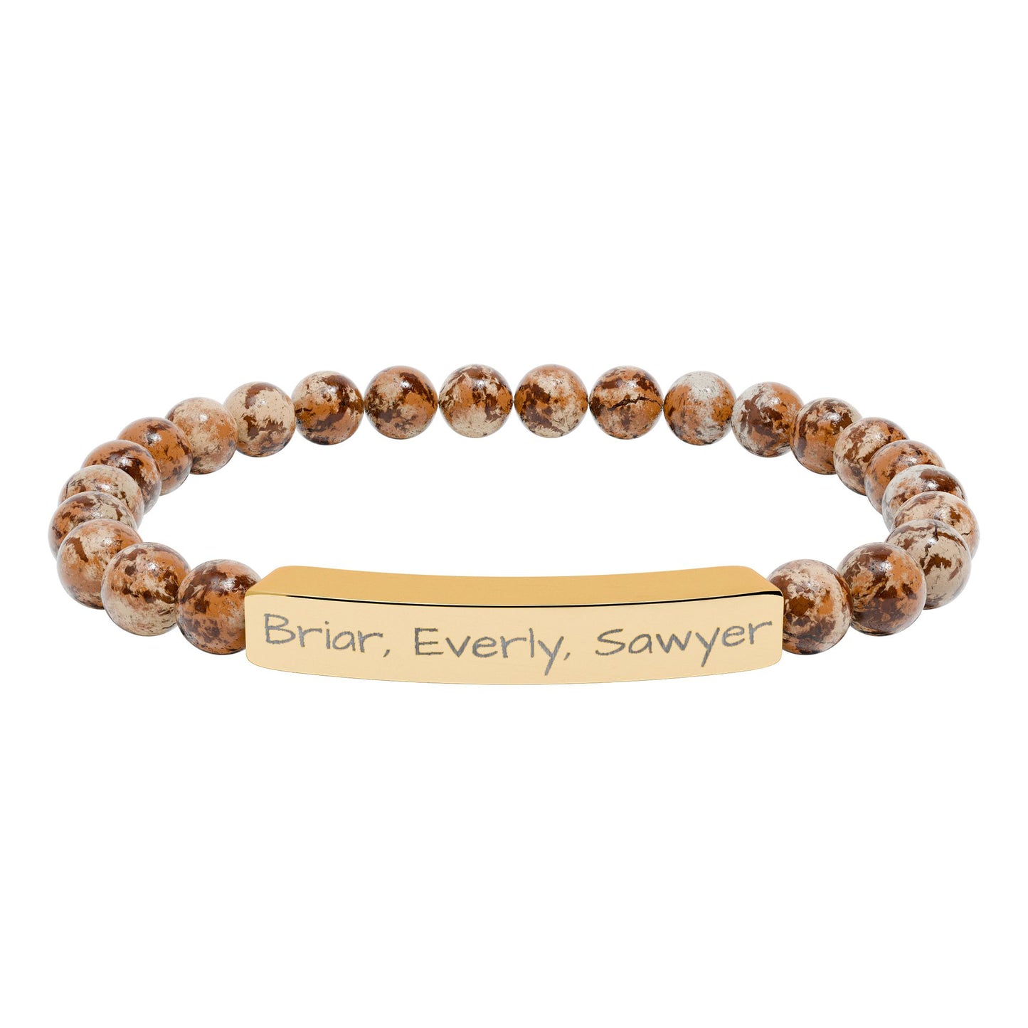 Personalized Kids Name Bracelet for Mom | Custom Beaded Bracelet | Engraved Name Bar | Mothers Day Gift
