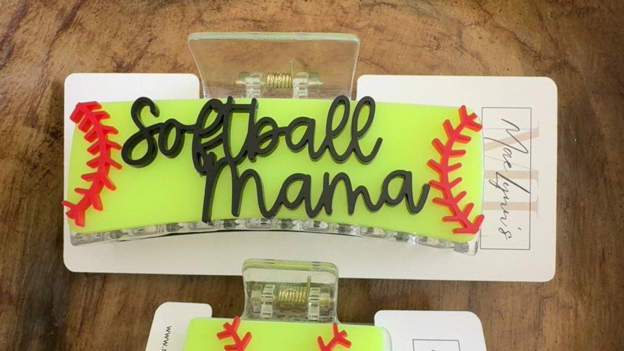 Softball hair clips