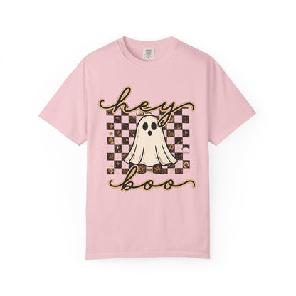 Hey Boo Checkered Tee