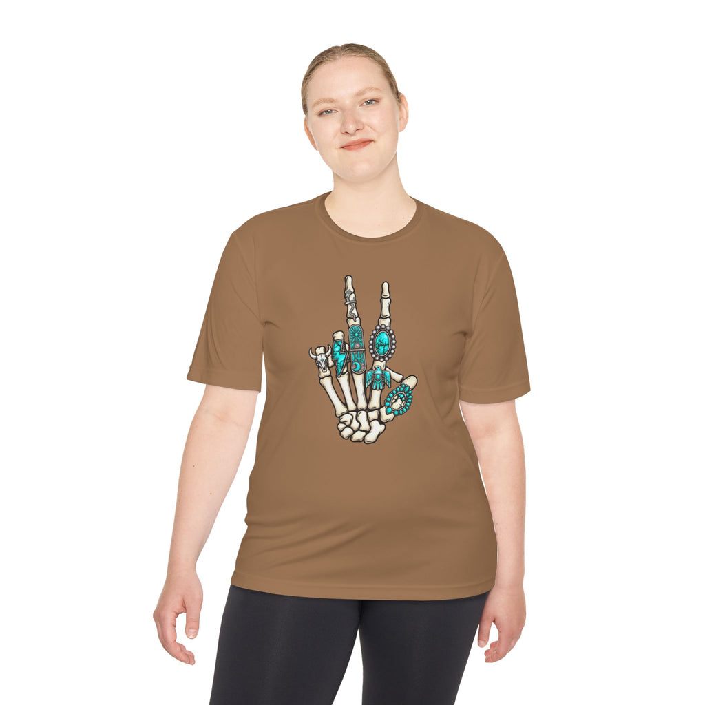 Turquoise Western Skeleton Hand Tee