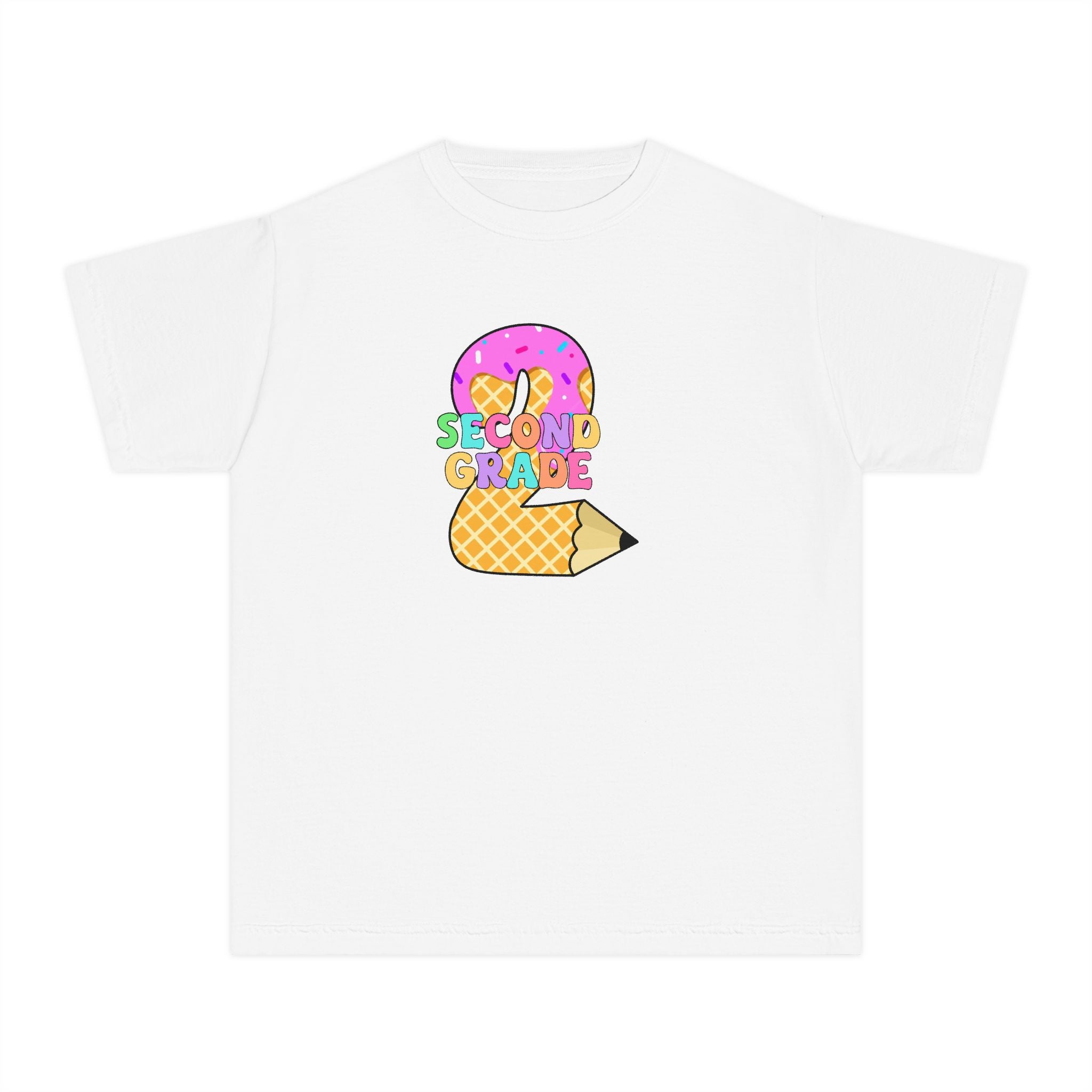 Second Grade Ice Cream Pencil Youth Tee