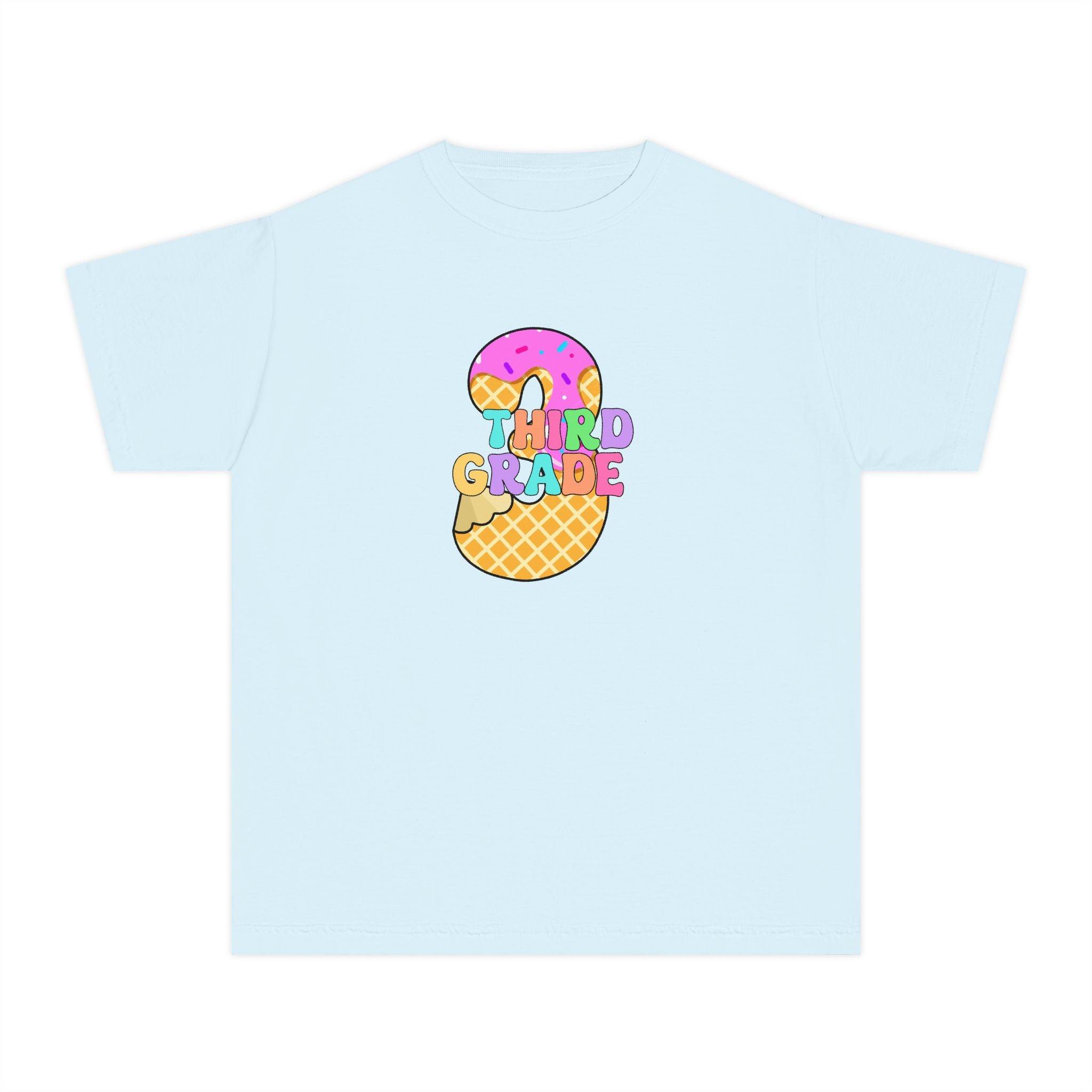Third Grade Ice Cream Pencil Youth Tee
