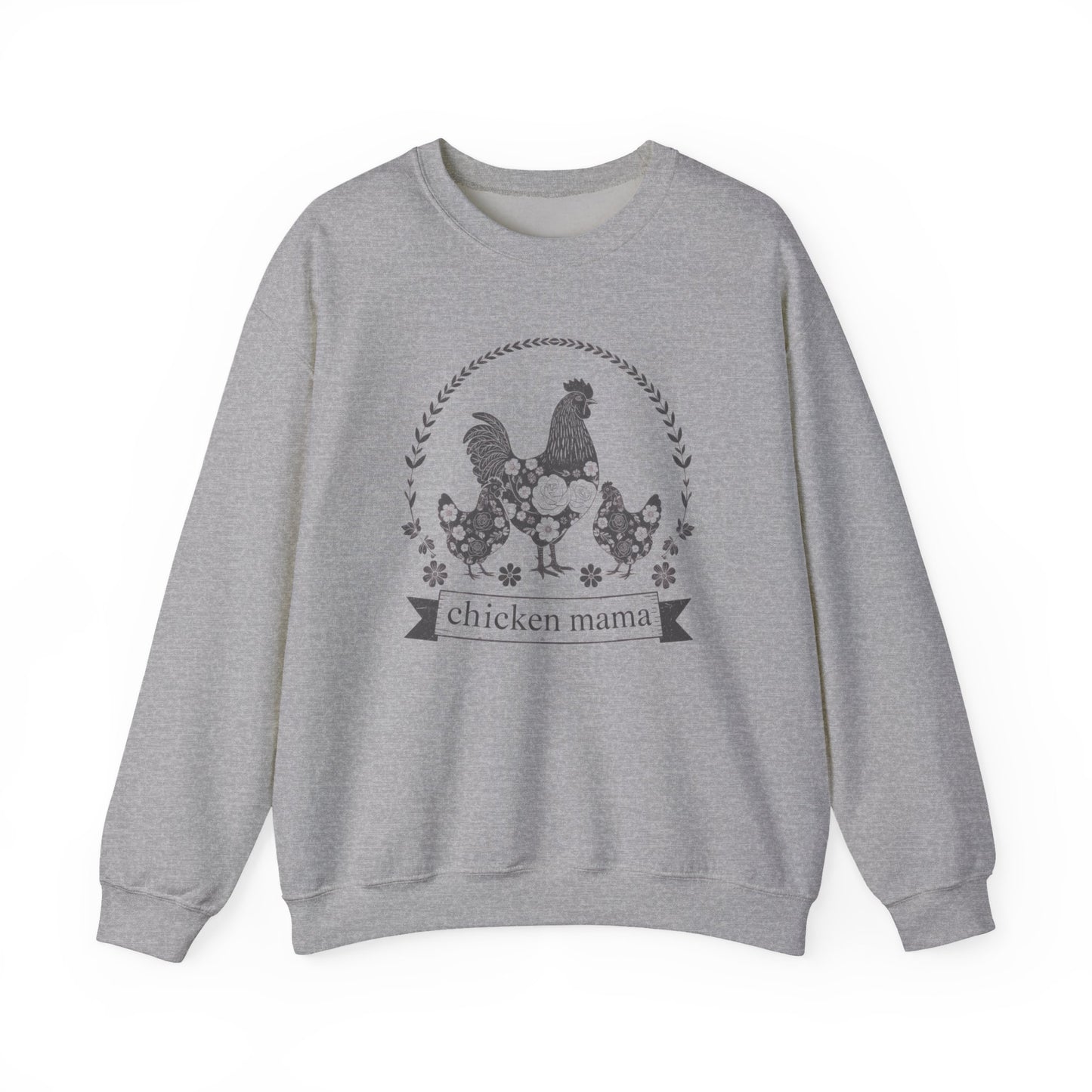 Chicken Mama illustration sweatshirt | hen flock floral design