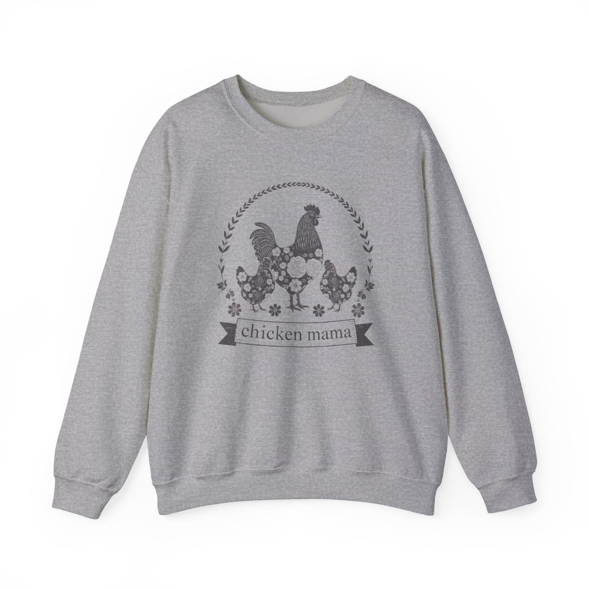 Chicken Mama illustration sweatshirt | hen flock floral design